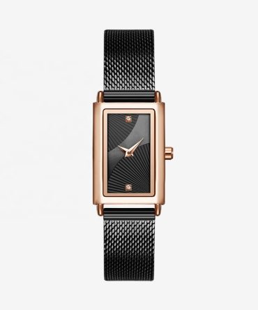 Luxury Casual Mesh Belt Rectangle Shape Watch Simple Square Watch Provide Free Picture